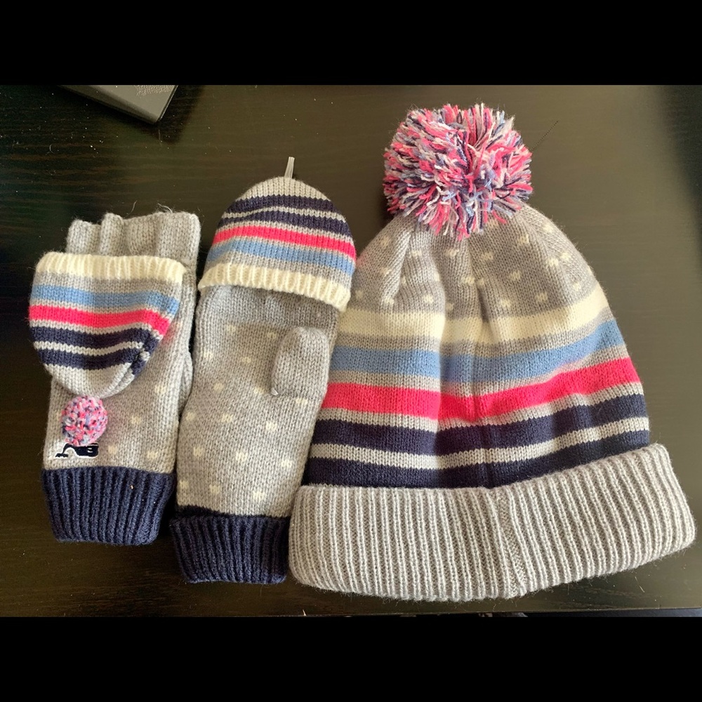 Vineyard Vines Kids Hat and Mitten Set